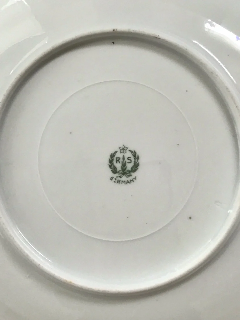Antique Hand-Painted Floral Lily Yellow White Porcelain Plate RS Germany